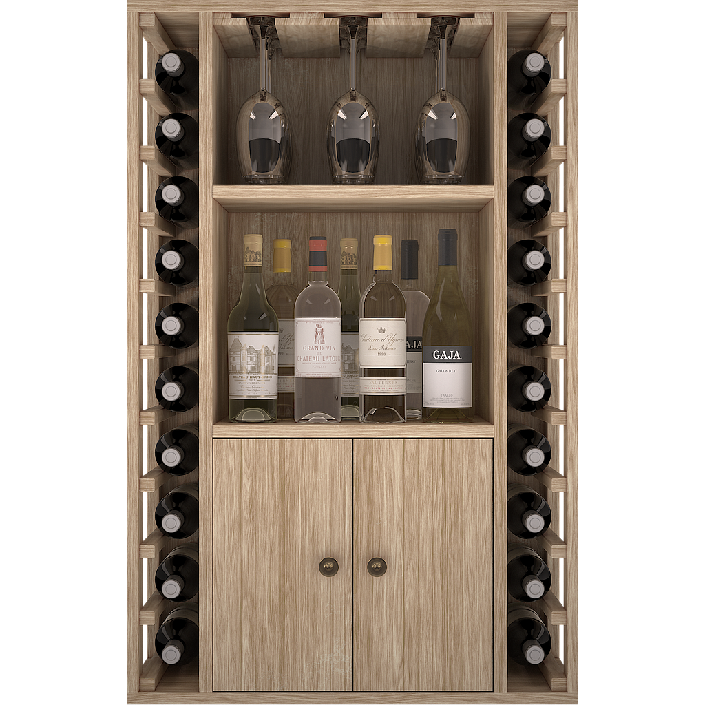 Winerex FARO - 20 Flaschen + Schrank und Fächer - Eichenholz