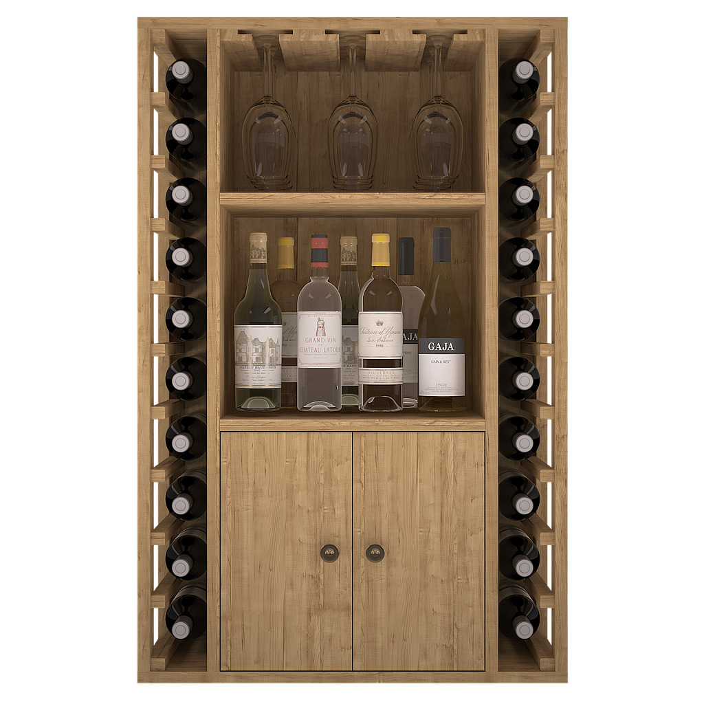 Winerex FARO - 20 Flaschen + Schrank und Fächer - Kiefernholz