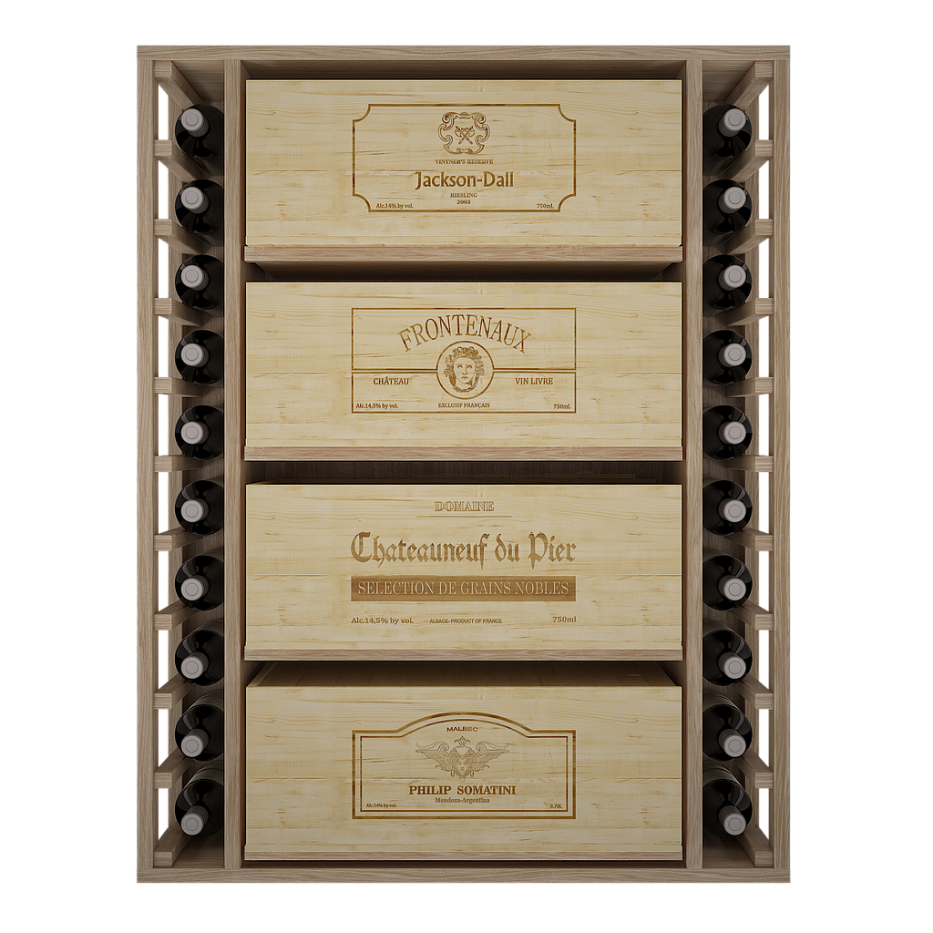 Winerex FERMIN - for 4 wine boxes and 20 bottles - oak