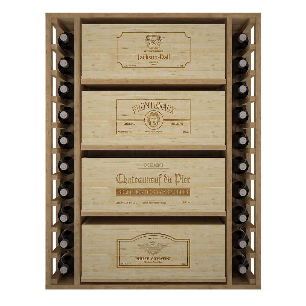 Winerex FERMIN - for 4 wine boxes and 20 bottles - pine