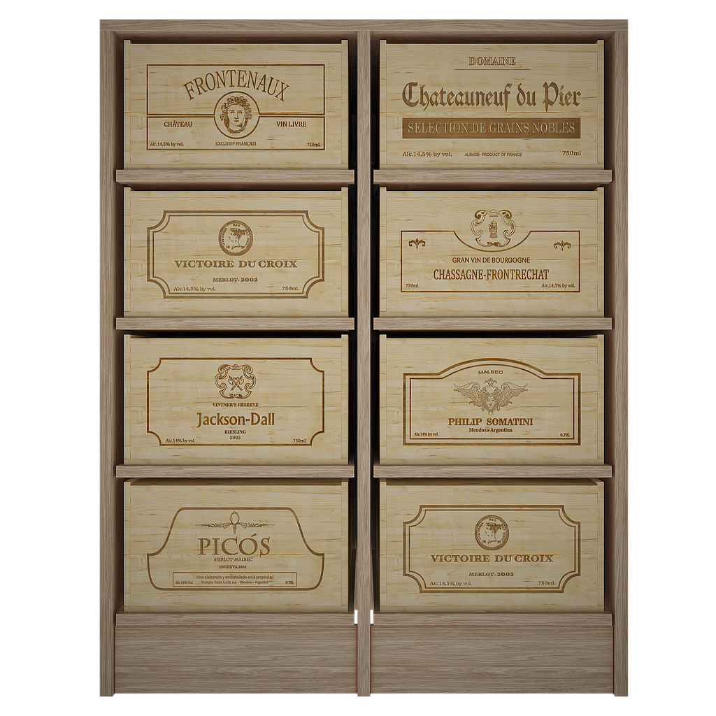 Winerex KASANDRA - for 8 wine boxes (12 bottles each) - pine