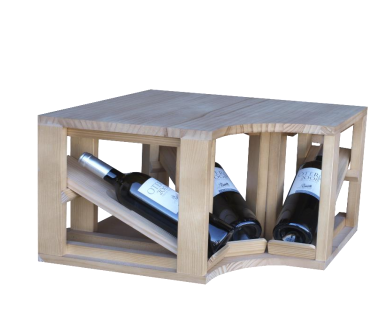 Winerex DOMINGO - 3 bottles - pine wood white stained