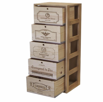 Winerex LUISA - for 5 boxes - pine wood brown stained