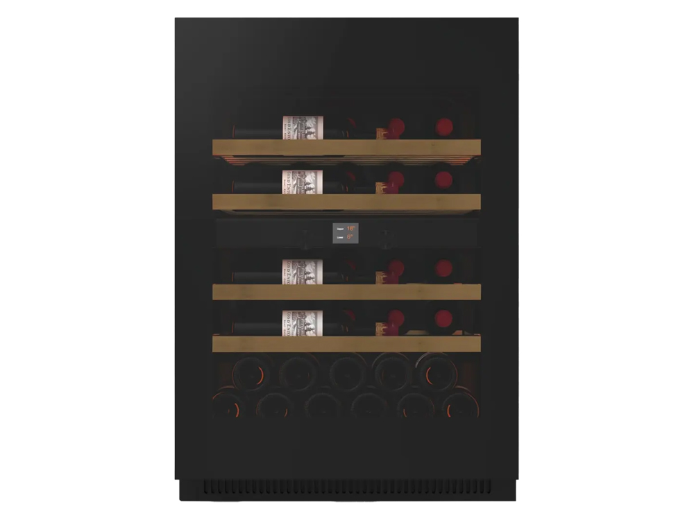 Pevino Majestic SB 39 bottles - 2 zones - black glass front - 80 cm