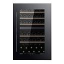 Pevino Majestic 42 bottles - dual zone - black glass front - integrated - wood trim