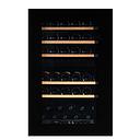 Pevino Push Open 42 bottles - dual zone - black glass front - integrated - wood trim