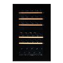 Pevino Majestic Push Open 42 bottles - dual zone - black glass front - integrated - wood trim