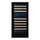 Pevino Majestic 104 bottles - 2 zones - black glass front - wood trim