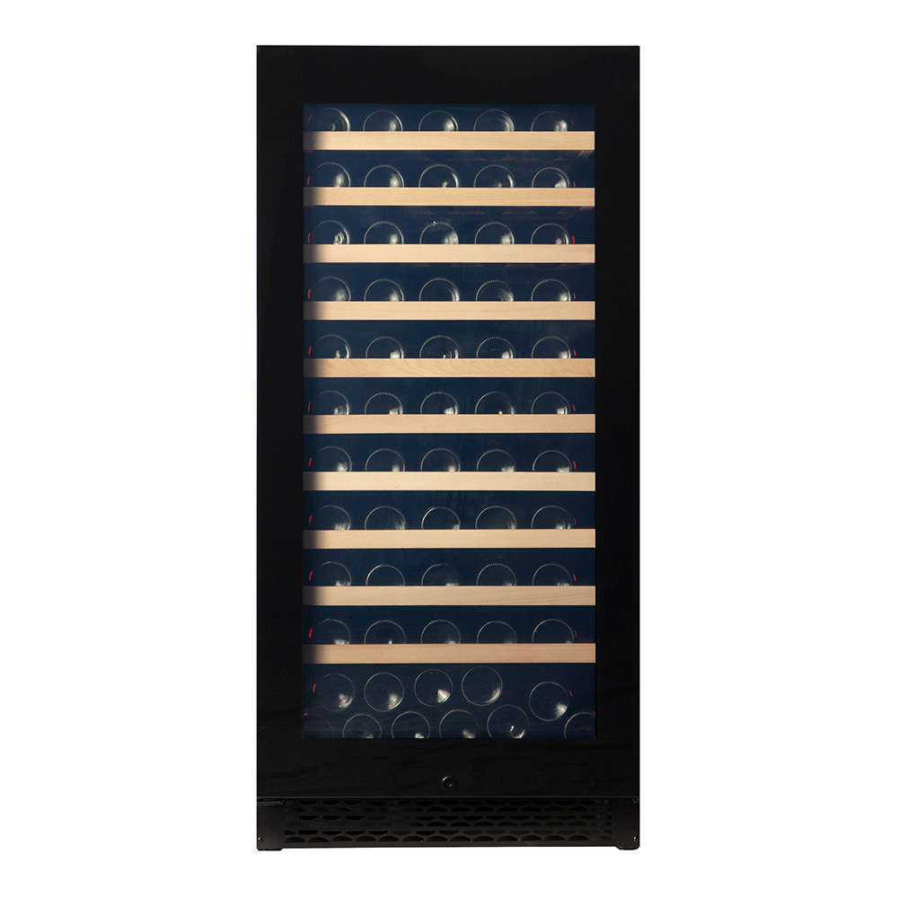 Pevino NG 113 bottles - 1 zone - black glass front - wood trim