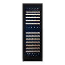 Pevino Majestic 150 bottles - 2 zones - black glass front - wood trim
