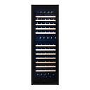 Pevino Majestic 150 bottles - 2 zones - black glass front - wood trim
