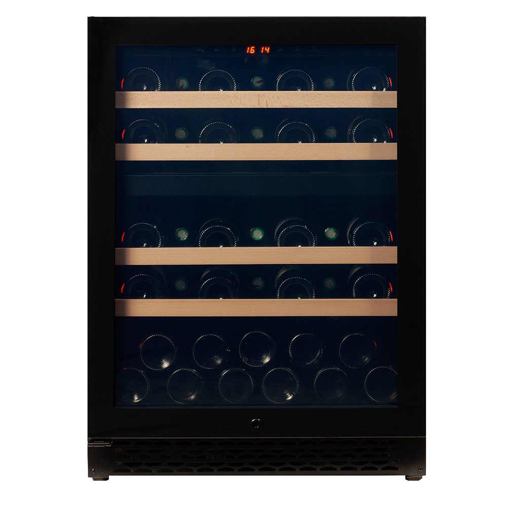 Pevino Majestic NG 39 bottles - 2 zones - black glass front - wood trim