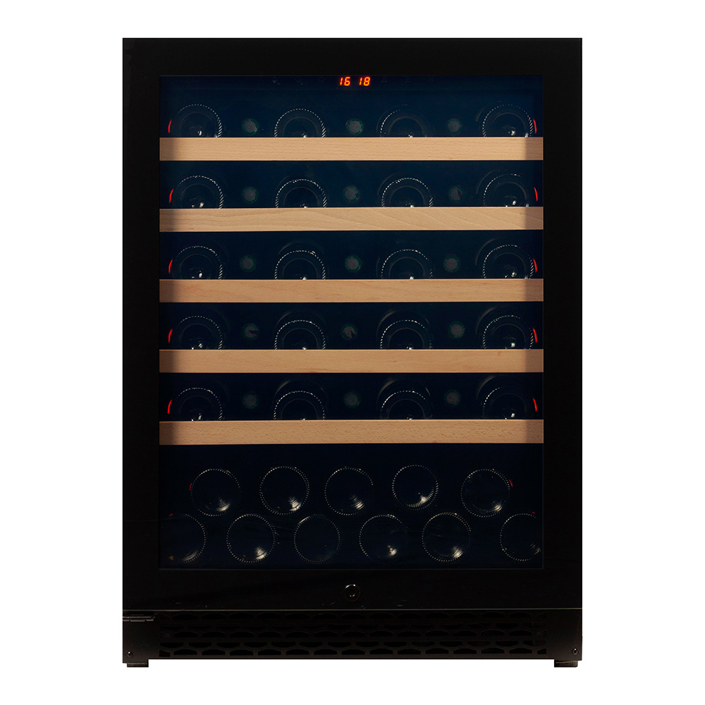 Pevino Majestic NG 46 bottles - 1 zone - black glassfront - wood trim
