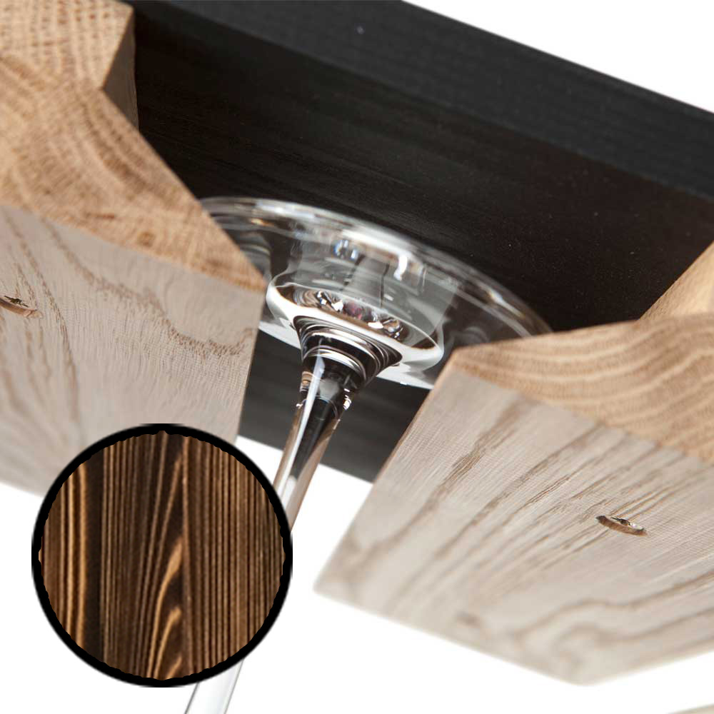 Caverack Gläserhalter - geflammtes Kiefernholz