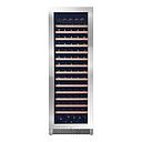 Pevino Majestic 159 bottles - 1 zone - stainless steel front - wood trim
