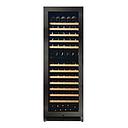 Pevino Majestic 150 bottles - 2 zones - black steel front - wood trim