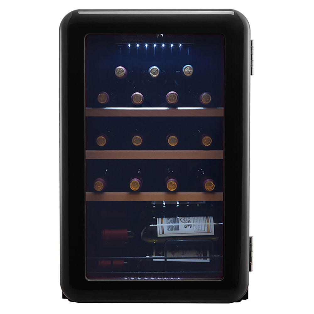 CaveCool Retro Obsidian - 19 bottles - 1 zone - black