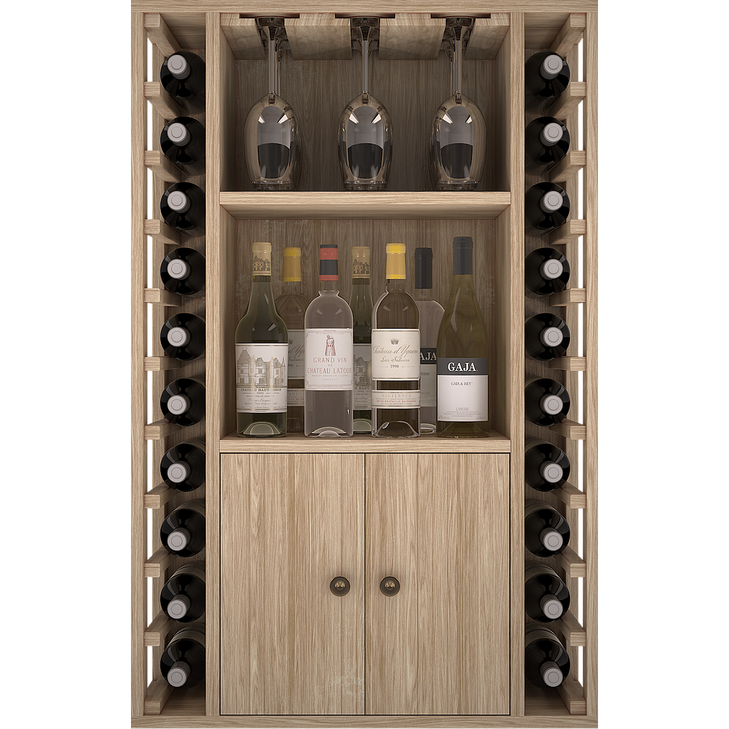 Winerex FARO - 20 bottles + cupboard and shelves - oak