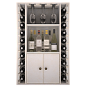 Winerex FARO - 20 bottles + cupboard and shelves - pine wood white stained